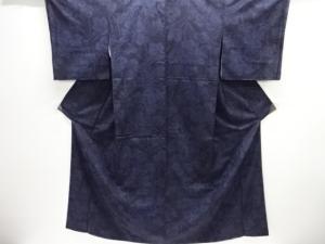 未使用品　枝葉模様織り出し本真綿結城紬着物